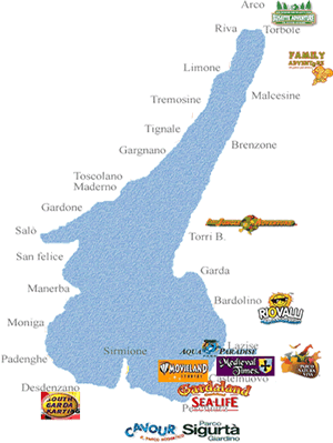 Karte Gardasee Freizeitparks